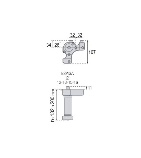 Pata Módulo Glamour H132/200 mm (Kit 4 unds) | AndaserStore OFERTA