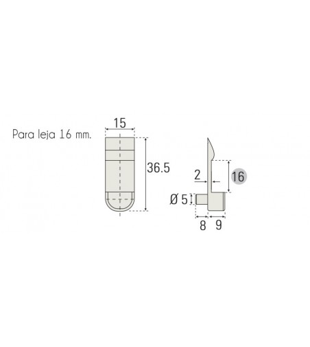 Portaestante Transp. C/Bulon 5 mm T.16 mm | AndaserStore OFERTA