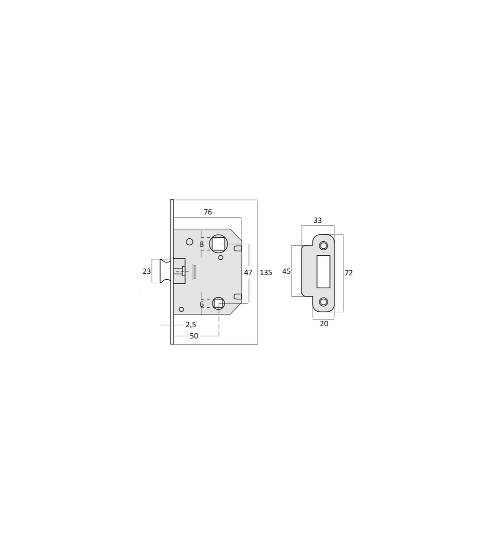 Picaporte Puerta de Paso Unificado 50x47 C/Redondo | AndaserStore OFERTA