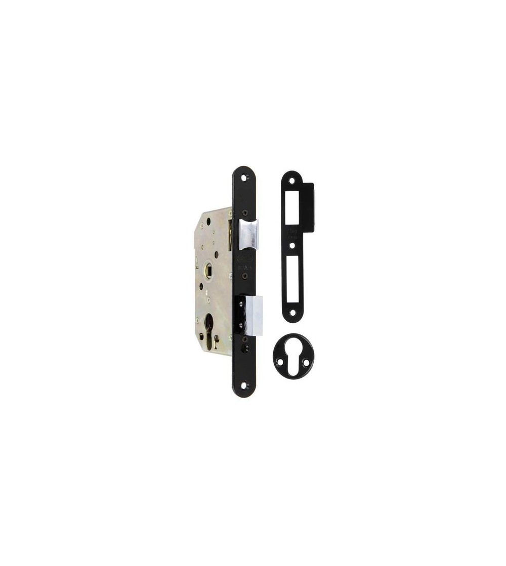 Cerradura Puerta de paso 50x47 C/Redondo Negro | AndaserStore OFERTA