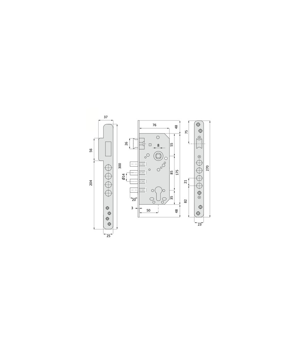 Cerradura Puerta 50x85 C/Redondo Niquel Satinado | AndaserStore OFERTA