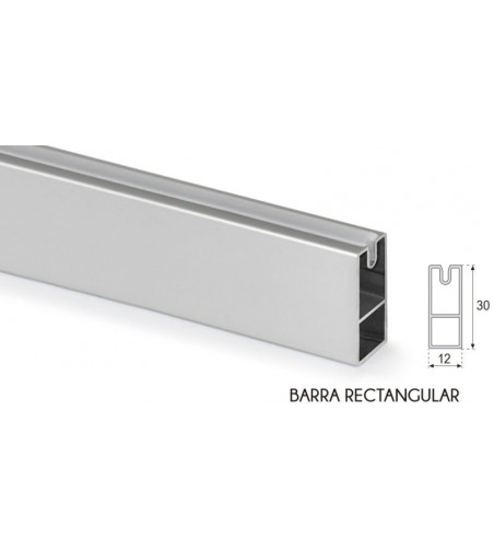 Barra Colgar Rectángular Grafito 1,95 metros | AndaserStore OFERTA