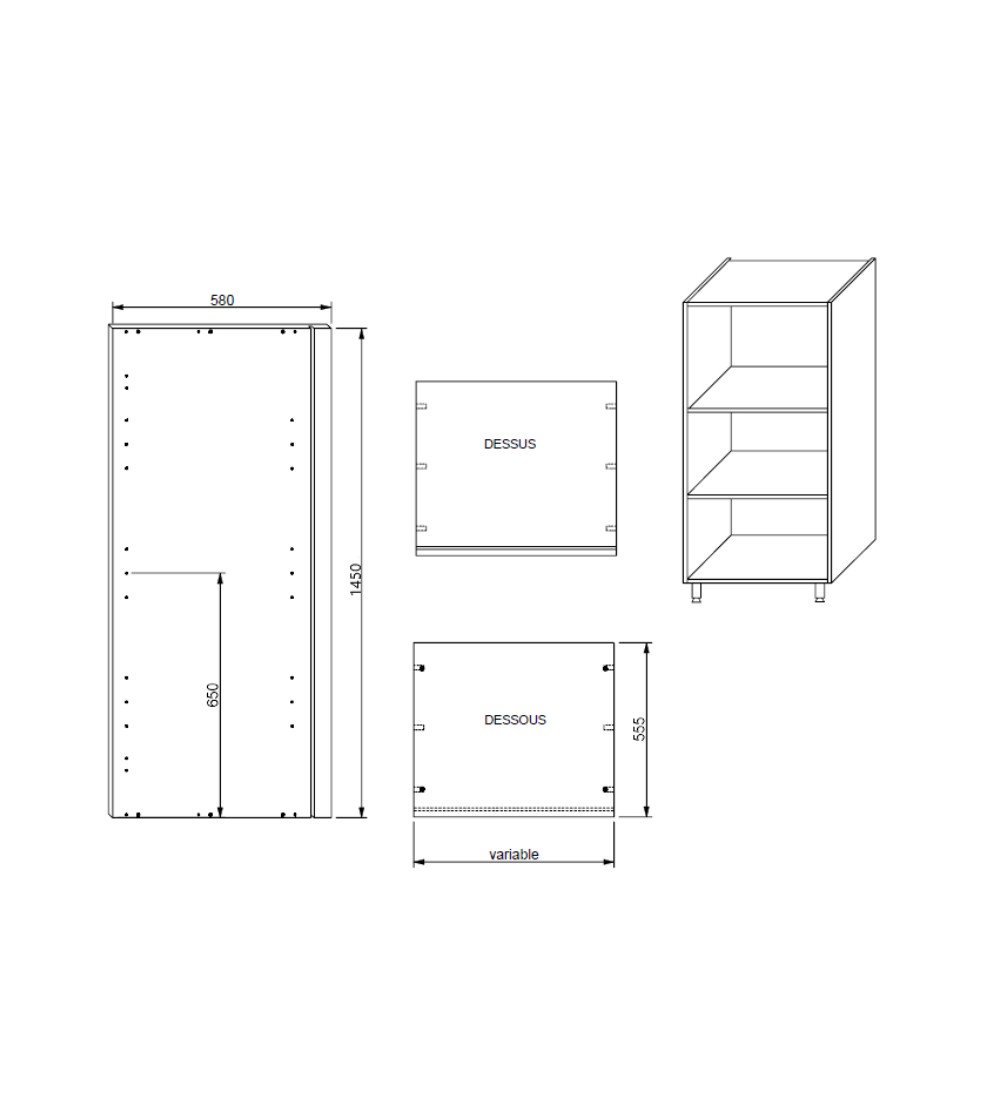 Kit Módulo Cocina Semi-Columna 145x60 cm Blanco | AndaserStore OFERTA  OFERTA