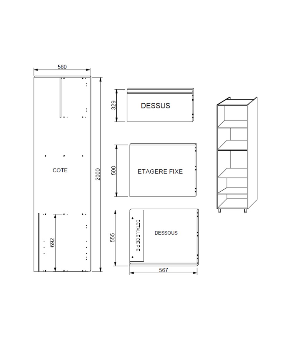 Kit Módulo Cocina Columna Horno/Micro Alt. 200 cm Blanco | AndaserStore OFERTA  OFERTA