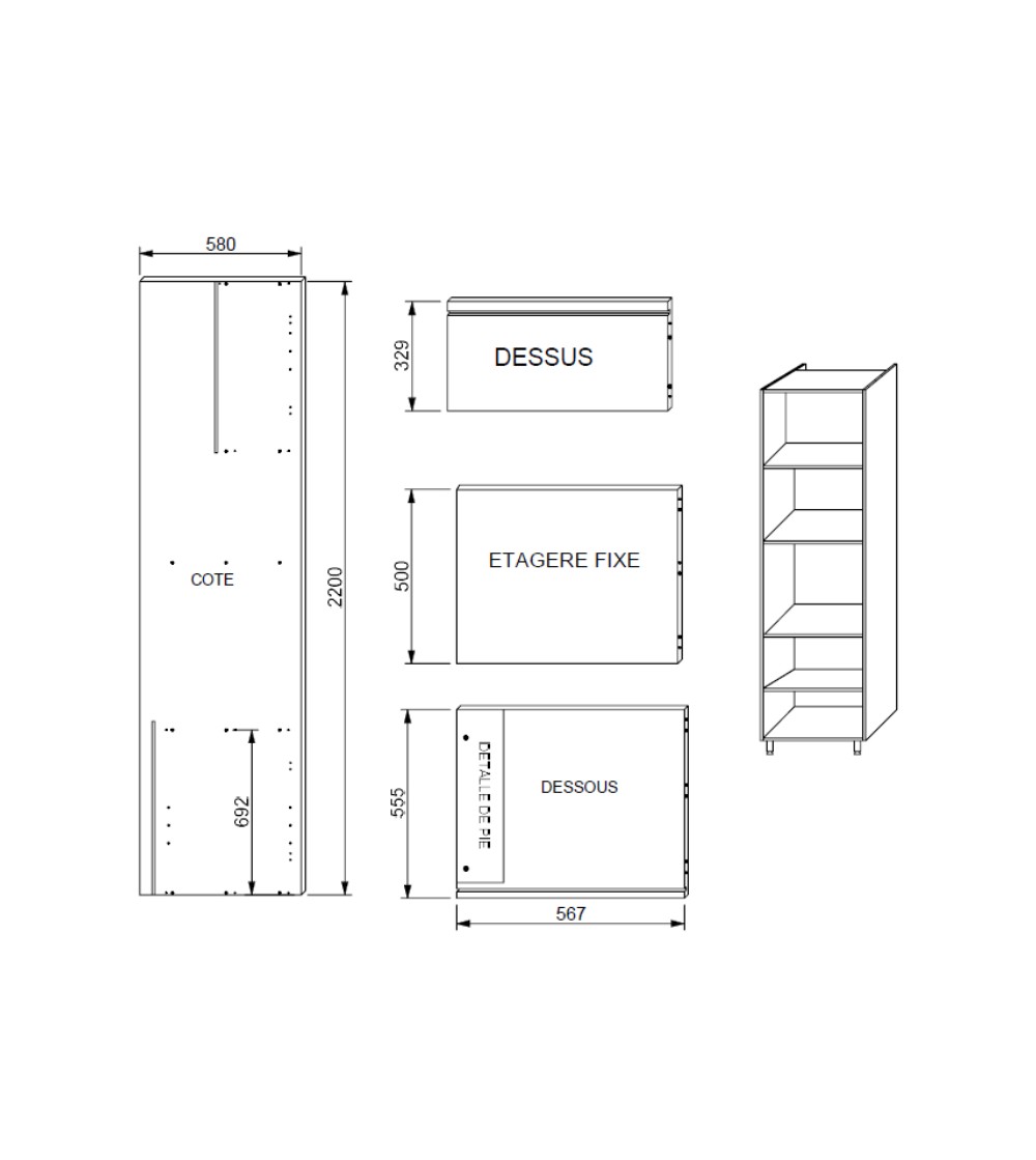 Kit Módulo Cocina Columna Horno/Micro Alt. 220 cm Blanco | AndaserStore OFERTA  OFERTA