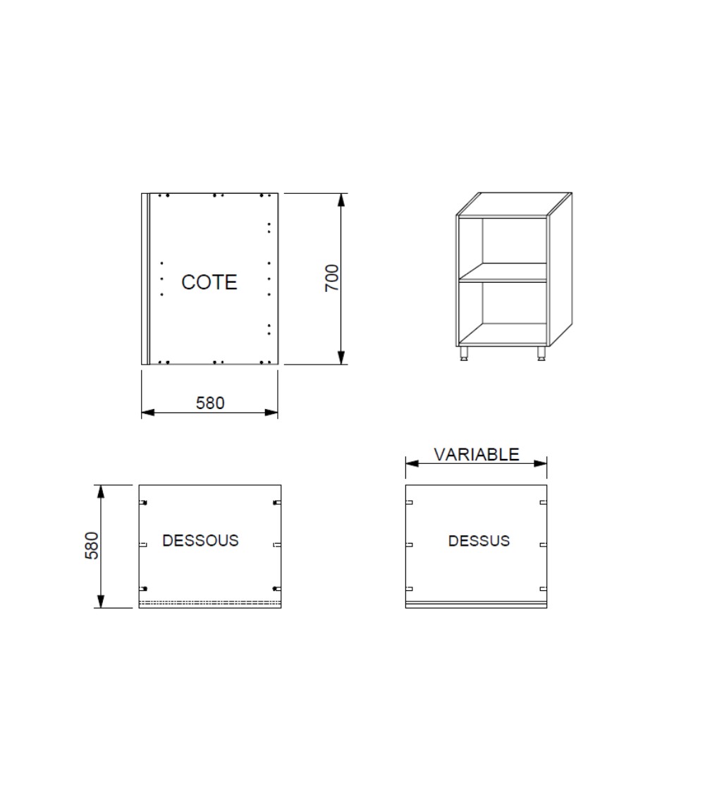 Kit Módulo Cocina Bajo P/Puerta Alt. 70 cm Blanco | AndaserStore OFERTA