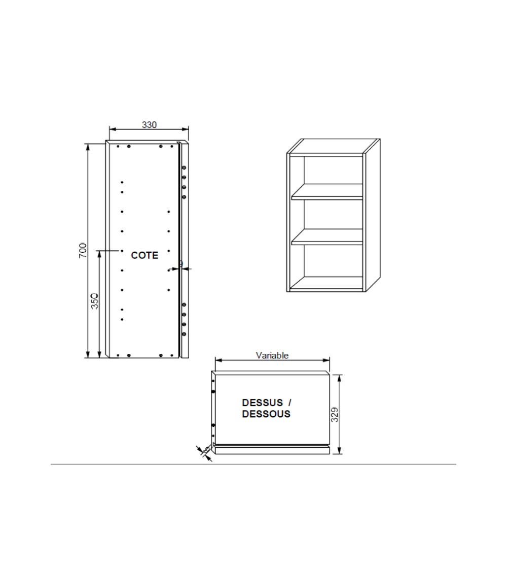 Kit Módulo Cocina Alto Alt. 70 cm Blanco | AndaserStore OFERTA