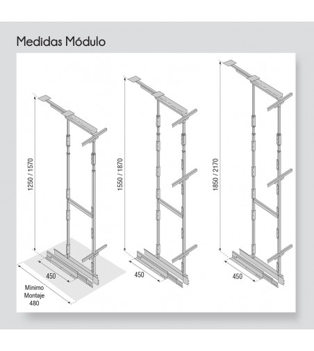 Columna Extraíble 6 Cestos Alt. 185-217 cm | AndaserStore OFERTA OFERTA