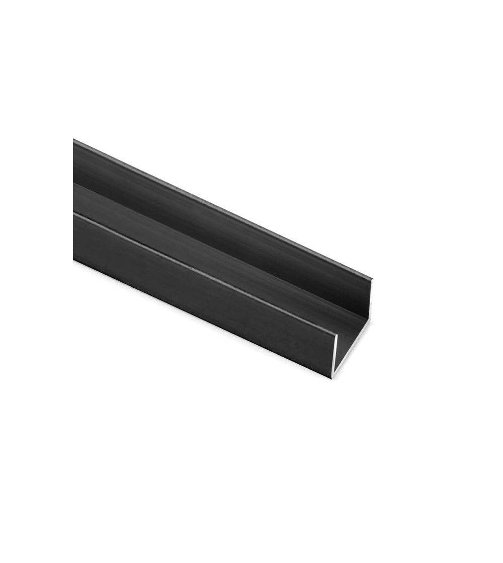 Perfil U Puertas Correderas Armario Negro Mate 16 mm | AndaserStore OFERTA