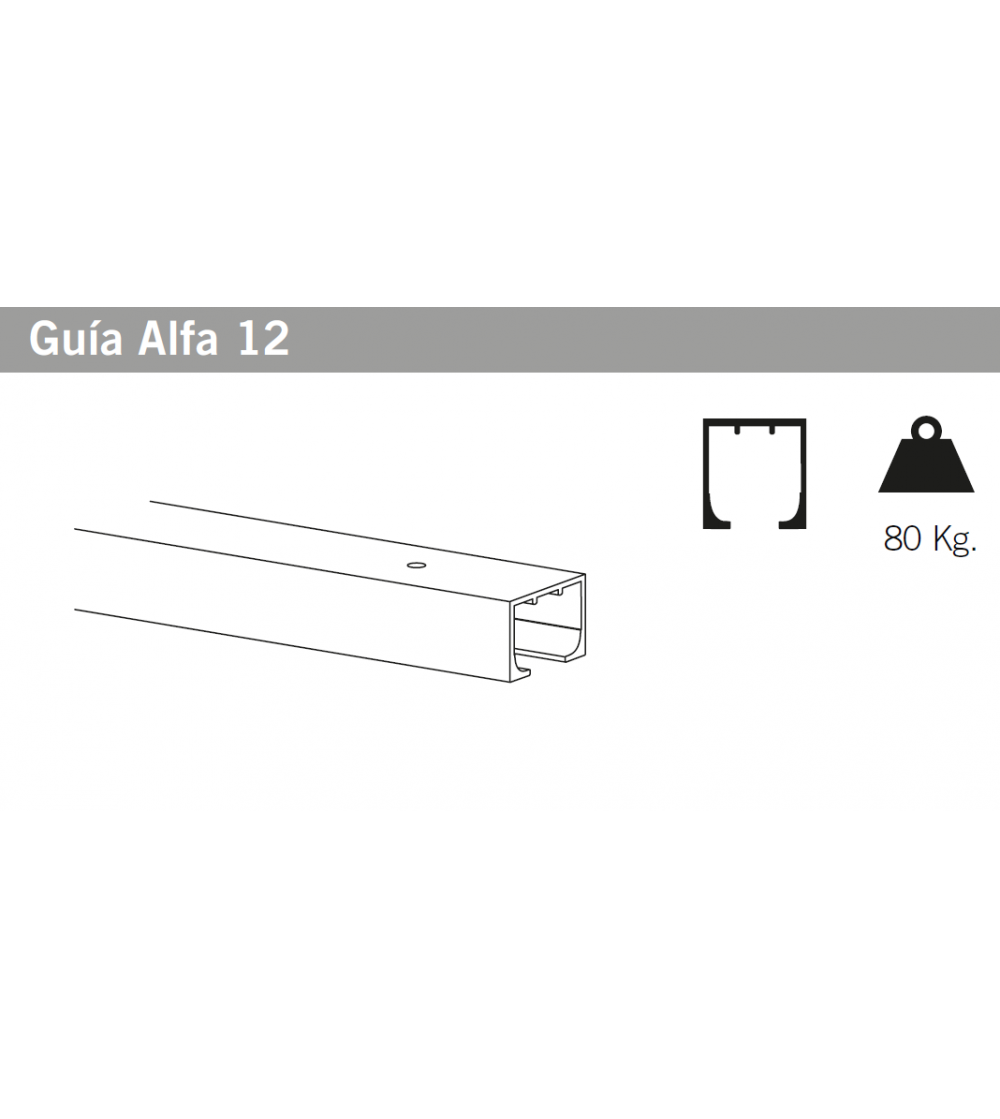 Guía Corredera Aluminio+ Accesorios Alfa 12 | AndaserStore OFERTA