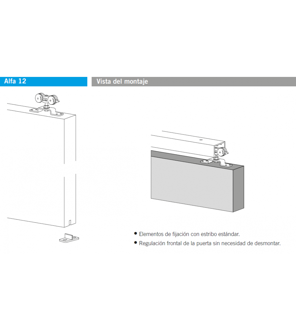 Guía Corredera Aluminio+ Accesorios Alfa 12 | AndaserStore OFERTA