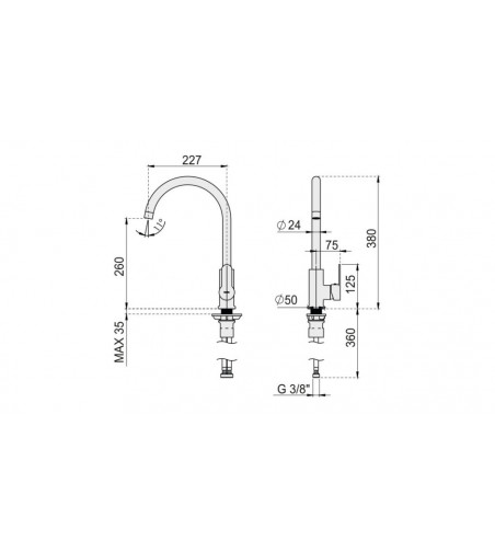 Grifo Cocina Mod. Génova Negro | AndaserStore OFERTA