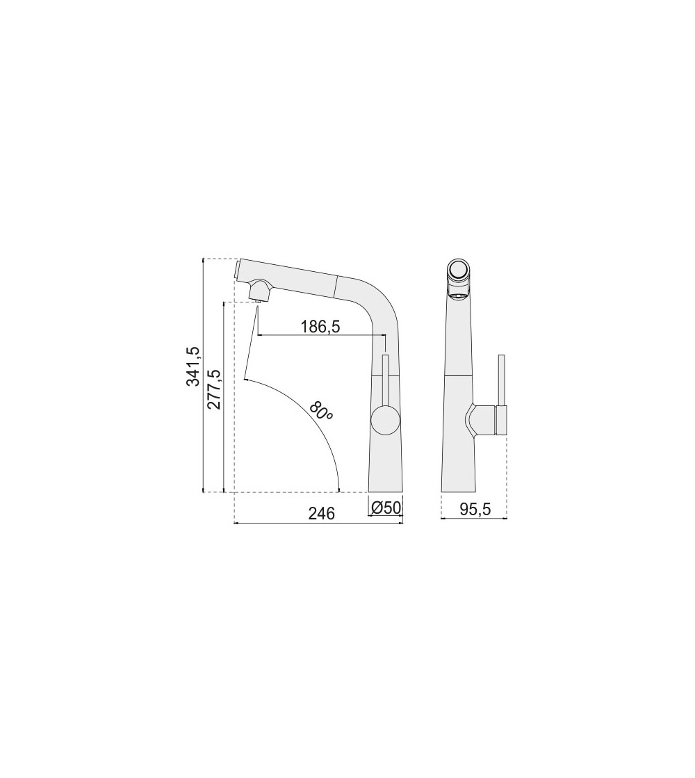 Grifo Cocina Mod. Osmo-Six Cromo/Negro | AndaserStore OFERTA