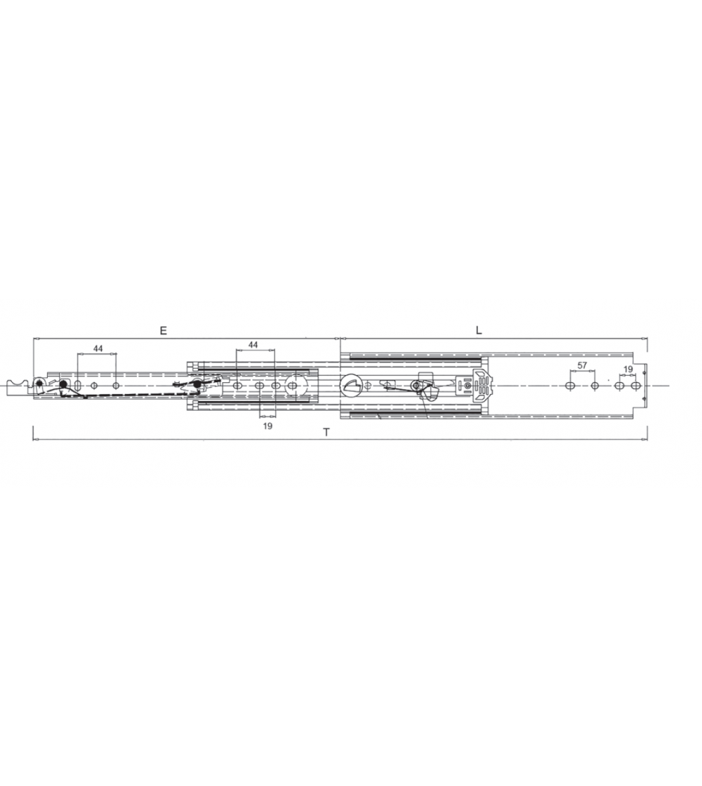 Guías Telescópicas 76 mm Ext. Total Con Bloqueo 1000/1200/1500 mm | AndaserStore OFERTA