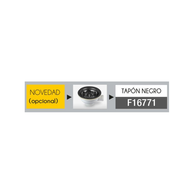 Tapón Negro para Fregaderos Acero | AndaserStore OFERTA