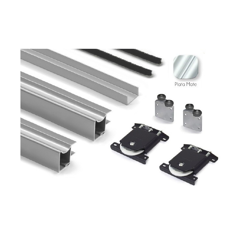 Kit Tirador Puerta Corredera Armario Plata mate 16 mm | AndaserStore OFERTA