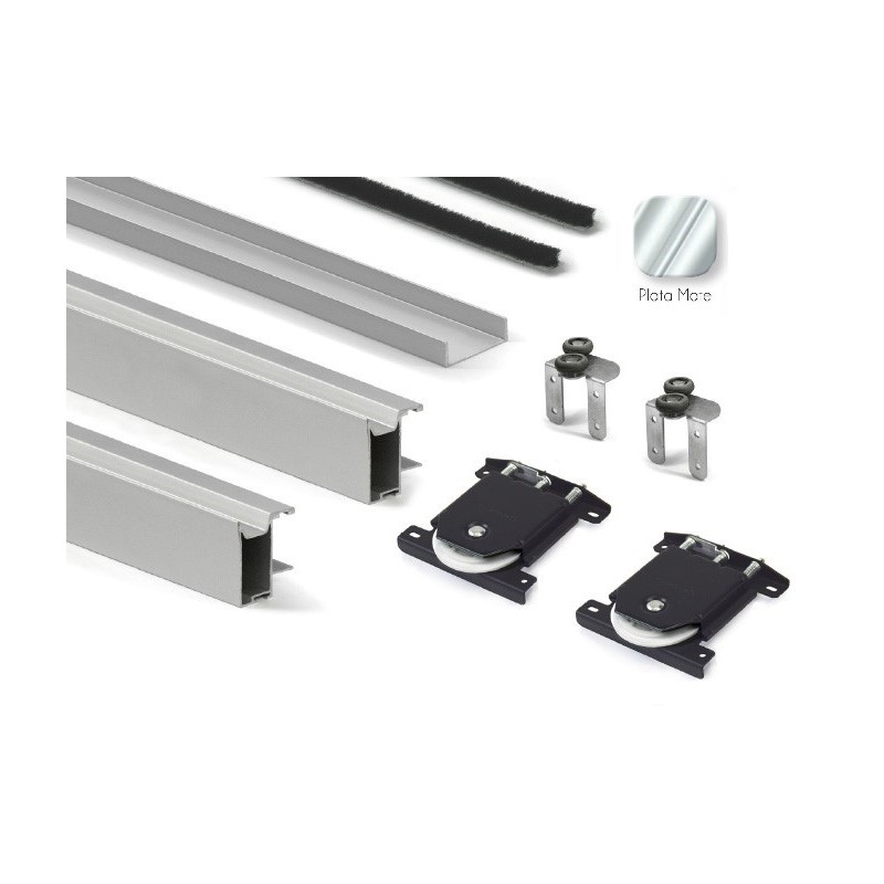 Kit Puerta Corredera Armario Plata Mate 19 mm | AndaserStore OFERTA